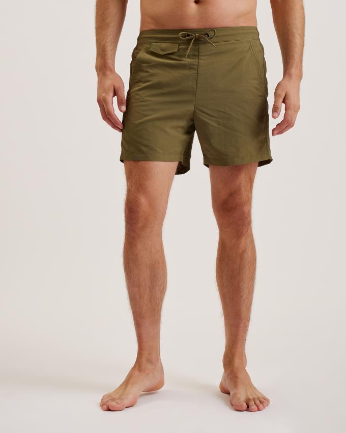 Short Ted Baker Plain Swim Vert Olive Homme | LRS-14127138